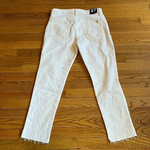 Joe’s Jeans Size 27 White Released Hem Straight Leg Cropped Jeans - Picture 5 of 10